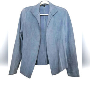 LAFAYETTE 148 Newyork Blue Suede open front blazer jacket. Size small